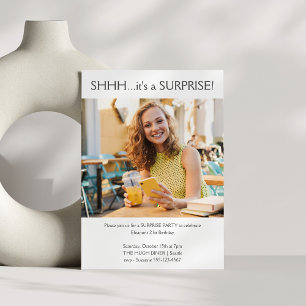Convite Festa de Aniversário Surpresa Simples e Personaliz