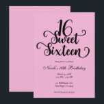 Convite Festa de Aniversário Sweet 16 Bubblegum Rosa e Pre<br><div class="desc">Personalize para o seu evento.</div>