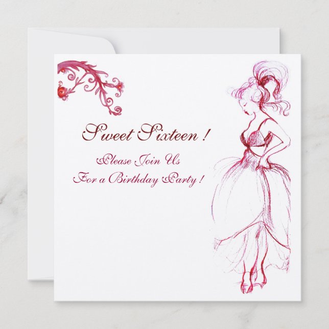 Convite FESTA DE ANIVERSÁRIO SWEET 16 MONOGRAMA Redemoinho (Frente)