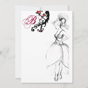 Convite FESTA DE ANIVERSÁRIO SWEET 16 MONOGRAMA Redemoinho