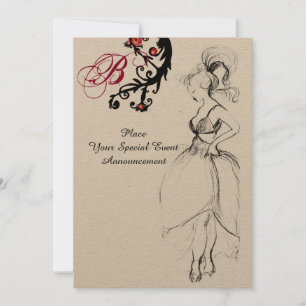 Convite FESTA DE ANIVERSÁRIO SWEET 16 MONOGRAMA Redemoinho