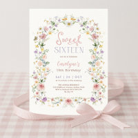 Festa de Aniversário Sweet 16 Pastel Floral Meadow