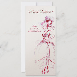 CONVITE FESTA DE ANIVERSÁRIO SWEET 16 PROGRAMA VERMELHO RO