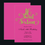 Convite Festa de Aniversário Sweet 16 Rosa e Verde Lima<br><div class="desc">Personalize para o seu evento.</div>