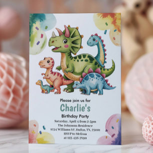 Convite Festa de Aniversário Tema Dinossauro para Crianças