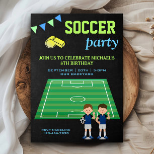 Convite Festa de Aniversário Tema Esportivo Futebol Mascul