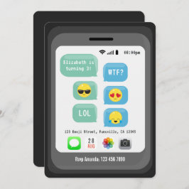 Convite Festa de aniversário temática Emoji