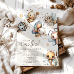 Convite Festa de Aniversário Time Flies Kids<br><div class="desc">Você pode acreditar na rapidez com que eles crescem? Assim como o tempo,  nossos doces besouros estão voando para convidar seus amigos e familiares para celebrar o marco do seu pequeno. Vamos fazer desta festa de aniversário uma ocasião inesquecível!</div>