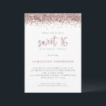Convite Festa de aniversário Trendy Dourada Glitter Sweet<br><div class="desc">Trendy Rosa Glitter Dourado Doce 16 Festa de aniversário. Glam Faux glitter borda o topo de cada lado, e doce 16 está em um conjunto de roteiro moderno. Personalize facilmente o resto do texto para seus próprios detalhes. Você também pode alterar as cores do texto e do plano de fundo...</div>