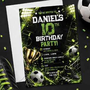 Convite Festa de Aniversário Troféu Estádio de Futebol Ver