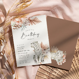 Convite Festa de aniversário Tropical Boho Tigers