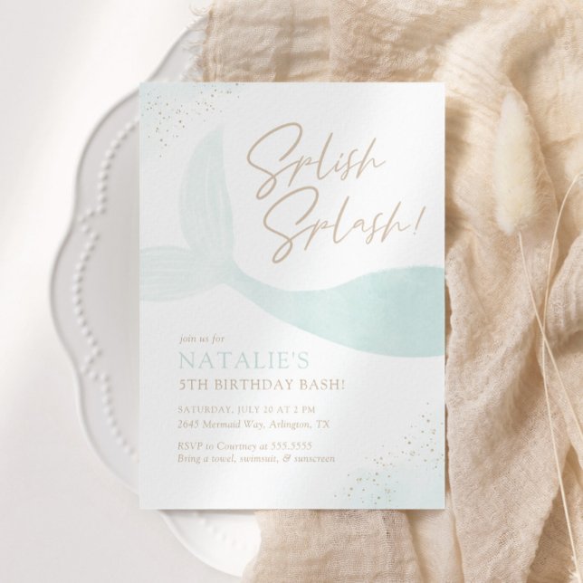 Convite Festa de aniversário Turquoise Sereia (Criador carregado)