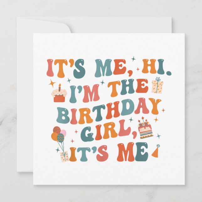 Convite Festa de aniversário Única É Eu Olá, Sou A Gi De A (Frente)