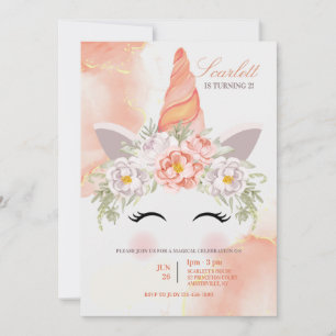Convite Festa de aniversário Unicorn