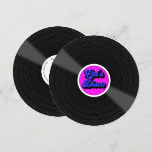 Convite Festa de Aniversário "Vamos Dançar Disco" em Vinil