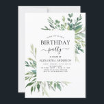 Convite Festa de aniversário Verde Botânico<br><div class="desc">Os Convites de festas de aniversários de Verde Verde Verde com Aquarela incluem uma magnífica e elegante tipografia de roteiro com verde moderno e elegante para a festa especial de 16,  18,  21ruas,  30,  40,  50,  60,  70.</div>
