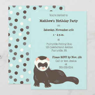 Convite Festa de aniversário verde e castanho da casa de 