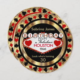 Convite Festa de aniversário Vermelha 00ª - Cidade e Estad