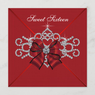 Convite Festa de aniversário vermelha do doce 16 dos
