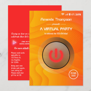 Convite Festa de Aniversário Virtual de Verão Legal