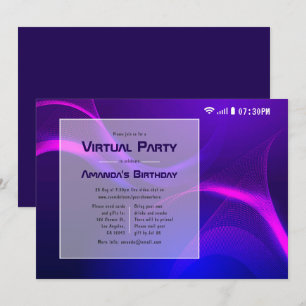 Convite Festa de Aniversário Virtual Futurista