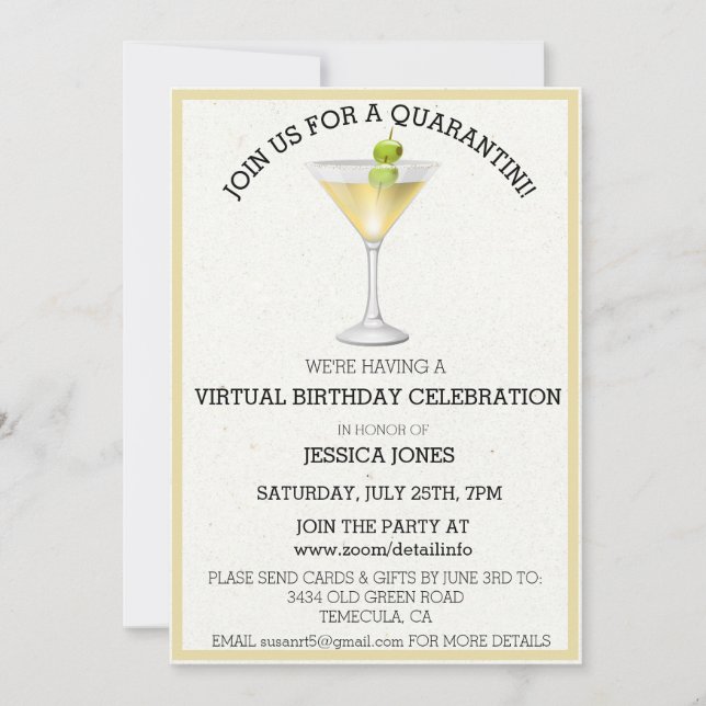 Convite Festa de aniversário virtual Junte-se a nós para o (Frente)