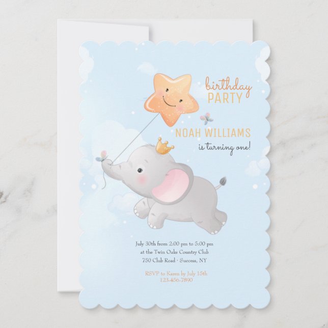 Convite Festa de aniversário Whimsic Alta Voadora (Frente)