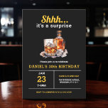 Convite Festa de aniversário Whiskey Bourbon Surpresa 30<br><div class="desc">Levante um copo para celebrar ao estilo com este Convite de aniversário de Whiskey Bourbon Adulto. Com uma design russa, mas sofisticada, inspirada em rótulos clássicos de uísque, este convite é perfeito para entusiastas de bons espíritos. Com uma tipografia ousada e tons ricos e terríveis, ele define o clima para...</div>