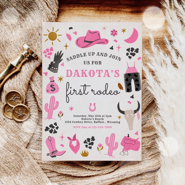 Convite Festa de aniversário Wild West Rodeo Ranch (Criador carregado)