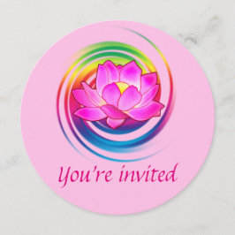 Convite Festa de aniversário Yoga Lotus Flower Design