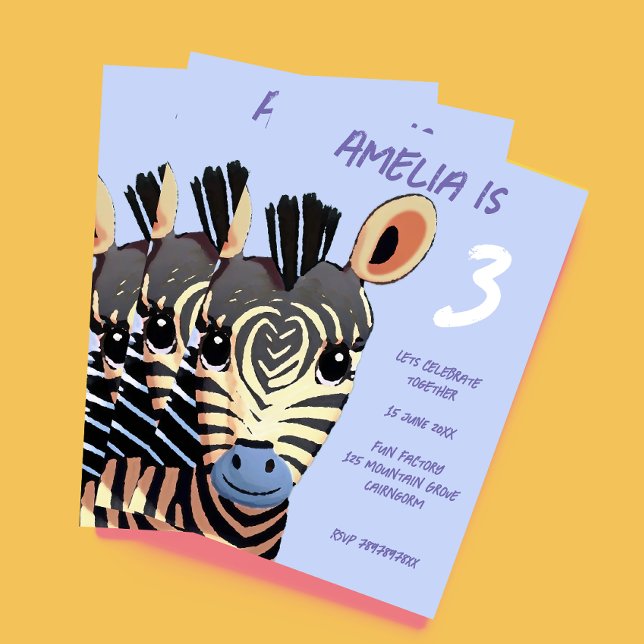 Convite Festa de aniversário Zebra Baby Zebra (Criador carregado)
