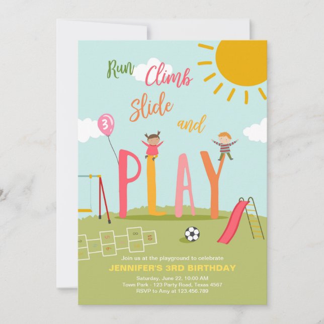 Convite Festa De Aniversários No Parque (Frente)