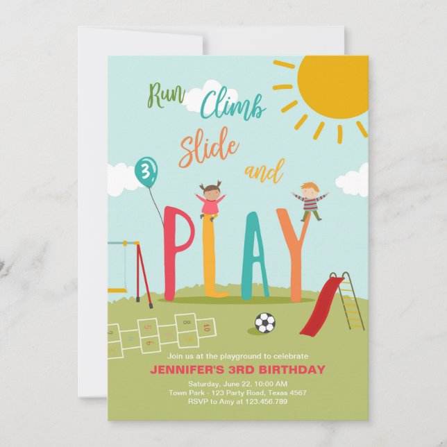 Convite Festa De Aniversários No Parque (Frente)