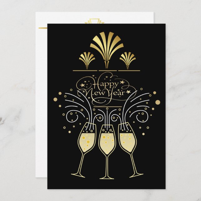 Convite Festa de Ano Novo (Frente/Verso)