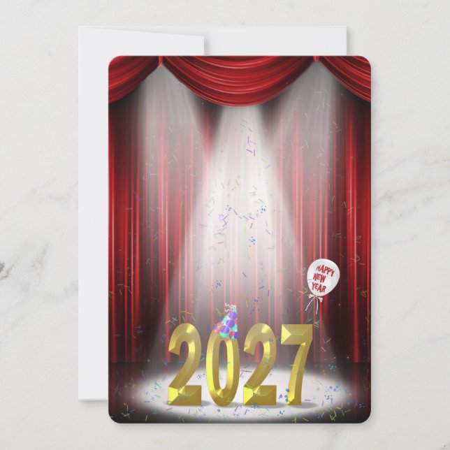 Convite Festa de Ano Novo 2027 em Destaque (Frente)