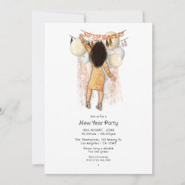 Convite Festa de Ano Novo Chic Sip Sip Hooray