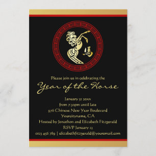 Convite Festa de Ano Novo Chinês do Cavalo GR