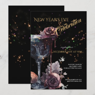 Convite Festa de Ano Novo com Glamour Gótico