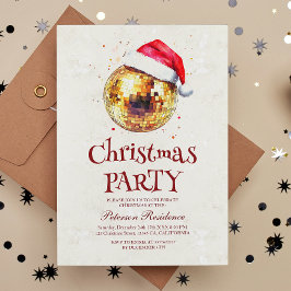 Convite Festa de Ano Novo da Bola Disco Elegante