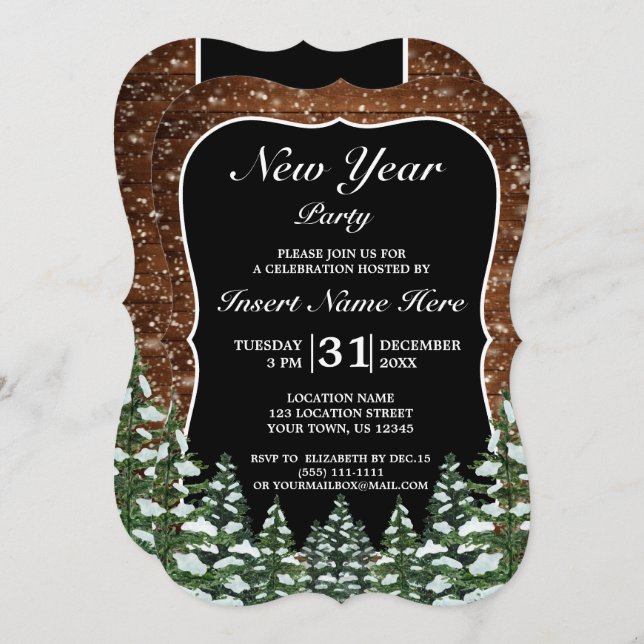Convite Festa de Ano Novo da Madeira Negra e Pinus Florest (Frente/Verso)