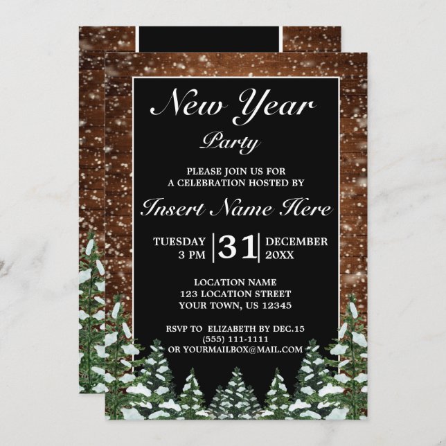 Convite Festa de Ano Novo da Madeira Negra e Pinus Florest (Frente/Verso)