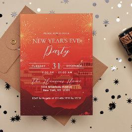 Convite Festa de Ano Novo do Tema Chinês Vermelho