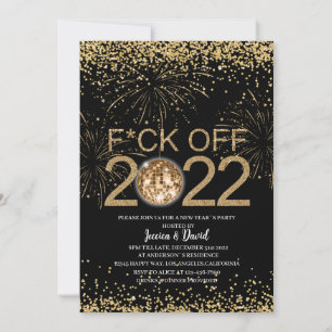 Convite Festa de Ano Novo Dourado e Preto Personalizada