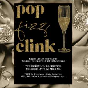 Convite Festa de Ano Novo e Dourada Sapatinhos