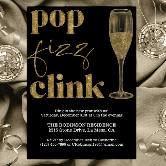 Convite Festa de Ano Novo e Dourada Sapatinhos (Criador carregado)