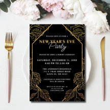 Festa de Ano Novo Elegante e Moderna em Dourado