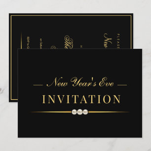 Convite Festa de Ano Novo Posh Glamour Gold