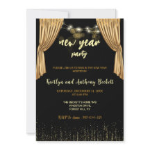 Festa de Ano Novo Preto Dourado do Sparkle