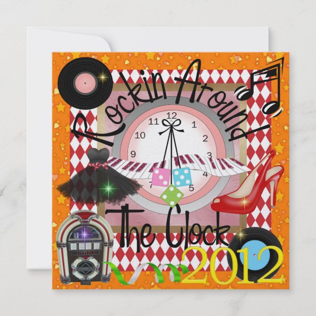 Convite Festa de Ano Novo Royally Rockin - SRF (Frente)