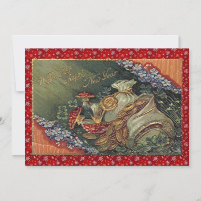 Convite Festa de Ano Novo Vintage (Frente)